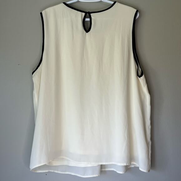 CJ Banks Off White with Black Lace Tank Top Size 1X - Picture 2 of 13